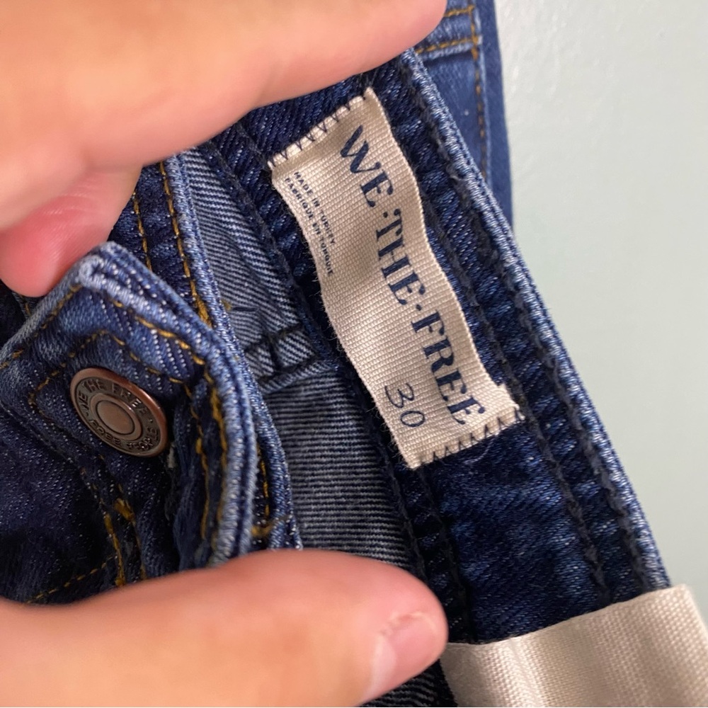 Free People Firecracker Jeans Holiday Tartan Stars Blue Plaid Size 30 - Picture 7 of 8